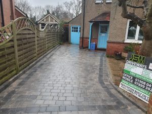 Replacement Driveway with Charcoal kerb in Milton Keynes
